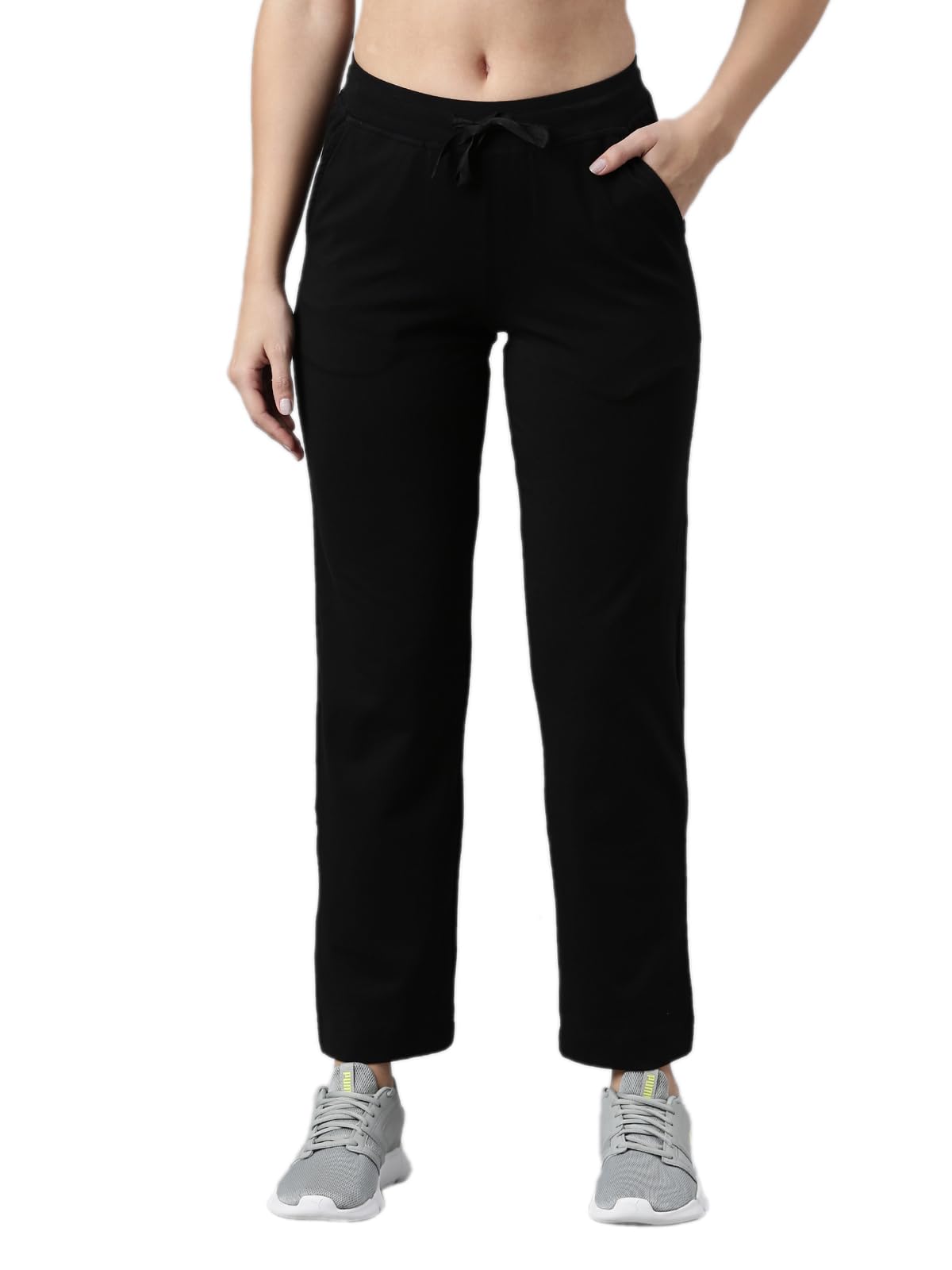 Women's' Solid Mid Rise Regular Fit Track Pant-image-31