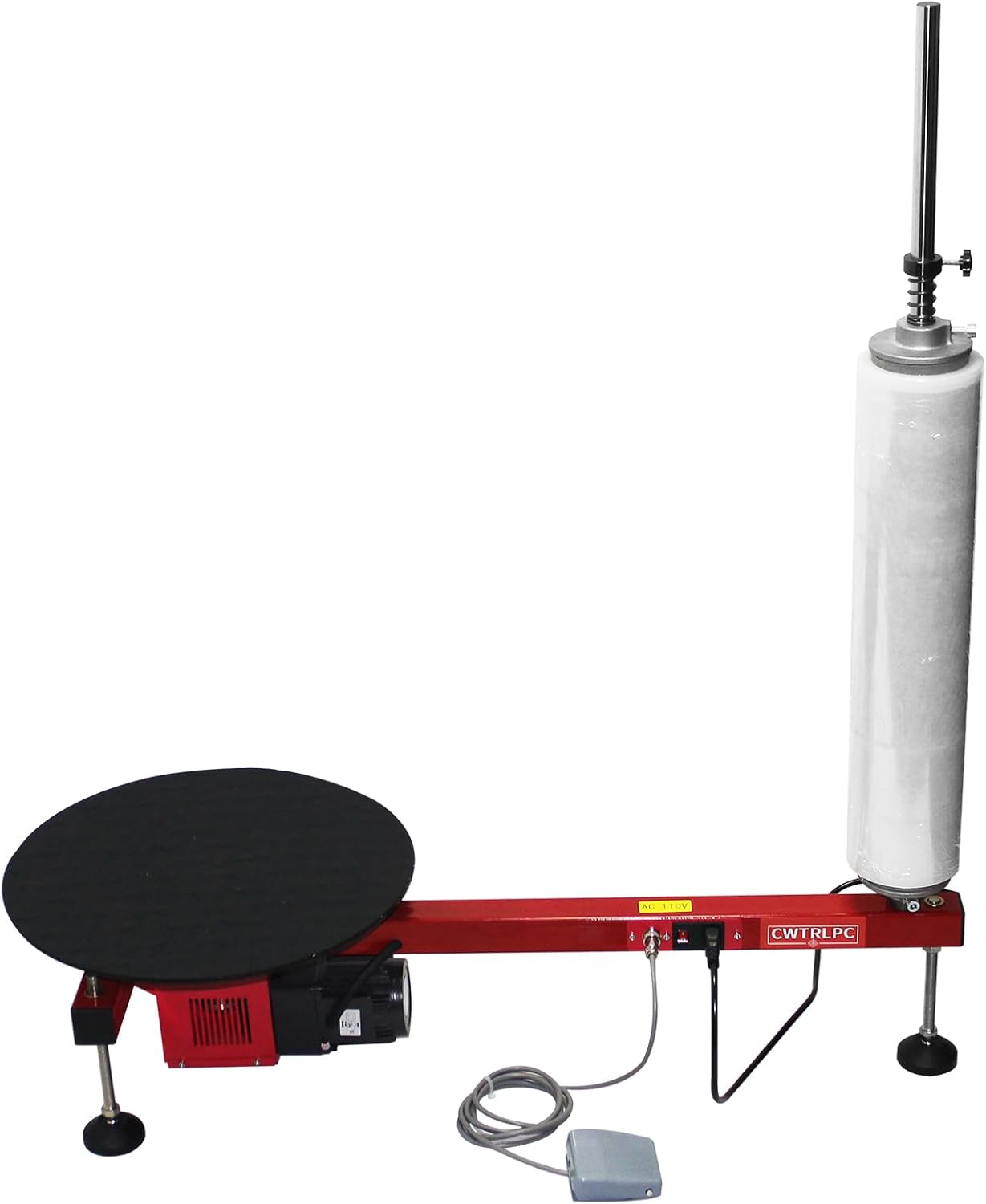 Electric Stretch Film Wrapping Bench,Film Dispenser Wrap Machine,Heavy Duty Film Wrapper Table Pallet Box Shrink for 12-28in Film, 110V