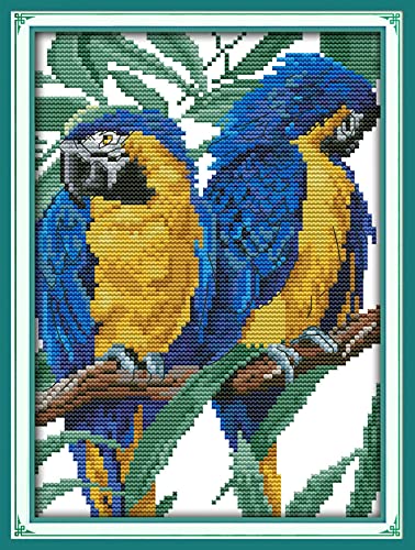 Point de croix canevas pré-imprimé perroquet kit broderie débutant avec fils
