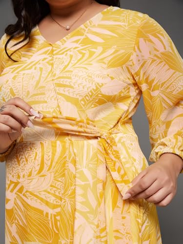 Image of Miss Chase A+ Women's Bohemian V-Neck Flutter Sleeve Chiffon Relaxed Fit Wrap Maxi Dress