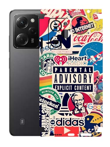 Image of AtOdds - Poco X5 Pro (5G) Mobile Back Skin Sticker - Lamination - Rear Screen Guard Protector Film Wrap (Coverage - Back+Camera+Sides) (Design - Explicit Graffiti)