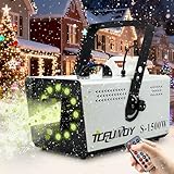 TCFUNDY Snow Machine with 12 LED Lights, 1500W Snow Snowflake Making Machine with 9 Color Lights Effect Snowflake Maker with Remote Control for Christmas Wedding Kids Party Stage