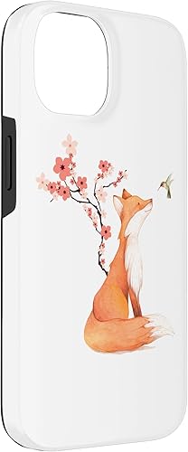 Miniatura 6 de Funda para iPhone 1212 Pro The Cute Fox And Colibrí Cherry Blossom Flower