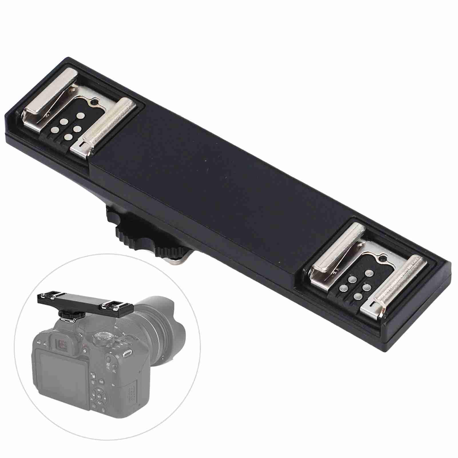 Slitta portaflash Duale con Supporto I Ttl, Leggero, Espande Due Punti di Montaggio con capacità di Carico di 3kg per Fotocamere e Videocamere, ABS PC, 11 x 3 x 2,4 cm, 1 Pezzo