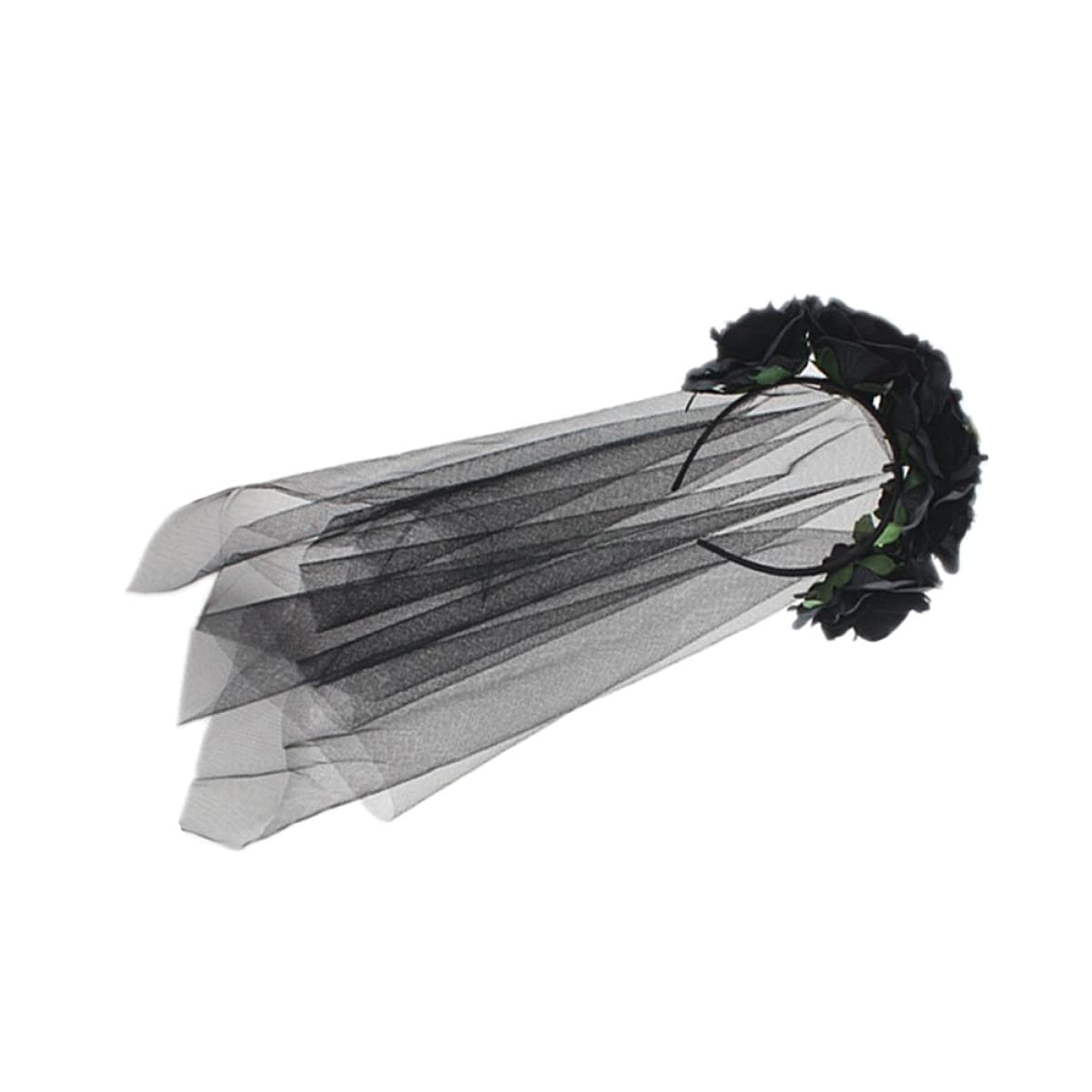 FOMIYES 3 Piezas Diademas De Halloween Para Mujer Velo De Diadema Velo Tocado De Velo Gótico Velo De Decoración Rosa De Halloween Venda Víspera De Todos Perder Flores
