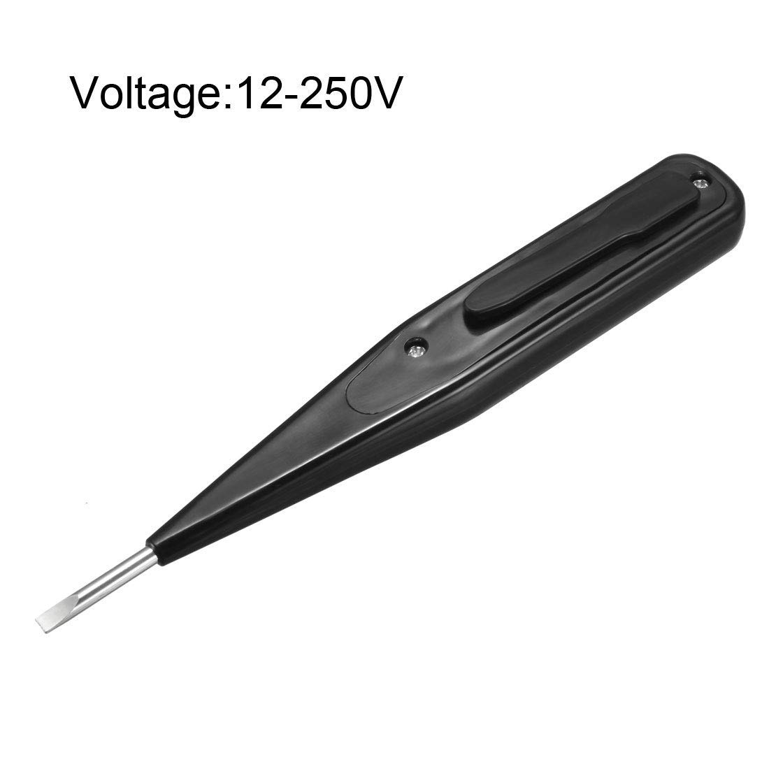 Digital Voltage Tester, Electric Pen Tournevis LCD Circuit Tester Detector Break Point Contact Test Pen 3mm Slot, 12-250V 5pcs