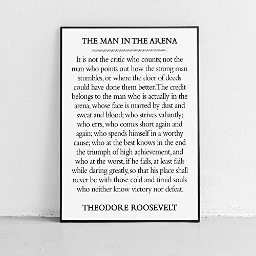 The Man In The Ring Quote Amazon.com: "The Man In The Arena" Theodore Roosevelt Quote Unframed Free  Shipping : Handmade Products