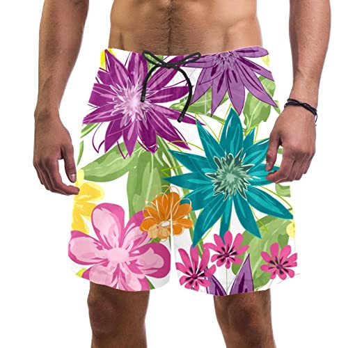 Maillots de bain pour hommes JDEZ à motif floral | Short de plage léger séchage rapide