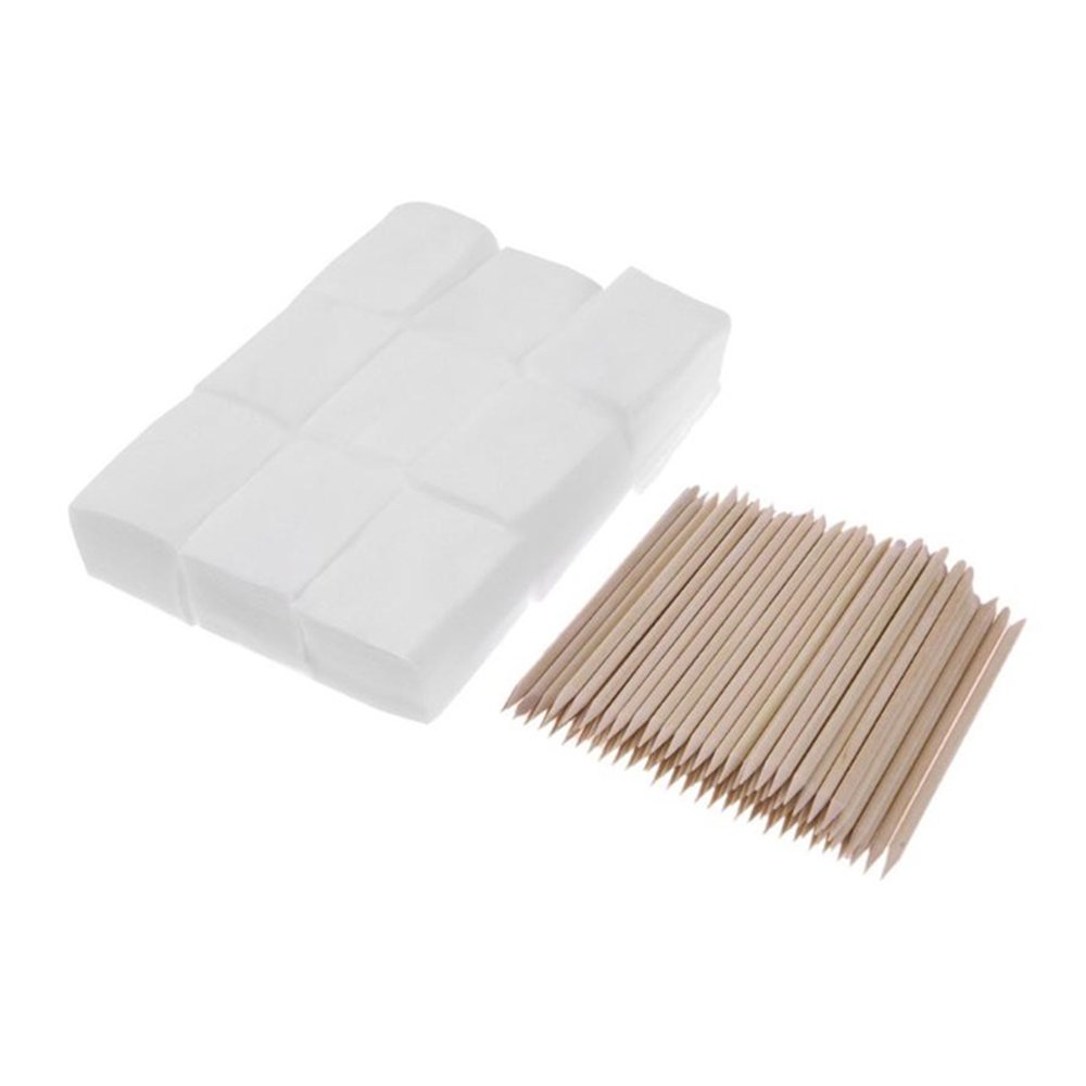 900pcs Nail Cotton Wipes UV Gel Nail Tips Polish Remover Cleaner Lint Paper Pad +100pcs Wood Sticks Cuticle Pusher Care Tools-image-7