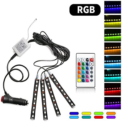 Car Lights Interior,Neon Lights Strip for car,Car Interior Lighting Kit,Multi Mode Change and Wireless Remote Control (Multicolor)