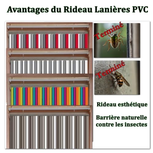 Rideau de porte lanières plastiques multicolore résistant