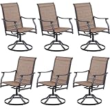Soohow Swivel Outdoor Dining Chairs Set of 6, Patio Swivel Dining Chair with Textilene Fabric, Outdoor Metal Armchair All Weather Resistant, Ergonomic Comfort, Perfect for Patio, Backyard, Balcony
