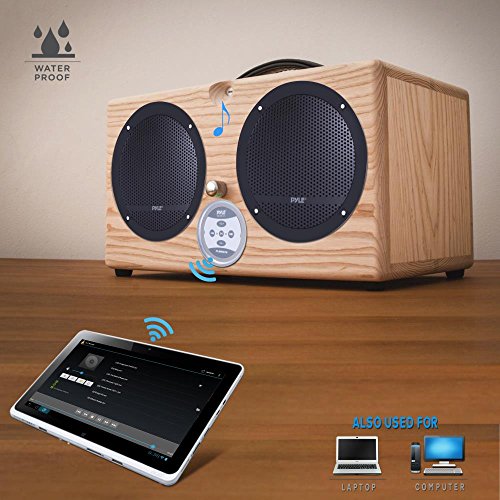 Pyle Bluetooth Marine Grade Flush Mount 2-Way Speaker System Amplified Full Range Stereo Sound Dual Cone Dome Waterproof Universal Home With Aux 3.5Mm Input Pair 6.5” 240 Watts (Plmrkt9) Black #TOP4