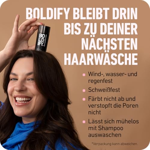 Foto von BOLDIFY Haarfasern für dünner werdendes Haar, für Damen & Herren, Schwarz 28g