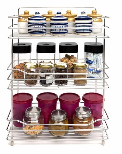 Fresh Bite Box Stainless Steel 3 Tier Wall Mount Kitchen Rack|Kitchen Pantry Storage Organizer|Multipurpose Storage Organizer|Kitchen Racks|Kitchen Organizer|Rack Size (Large, Tiered Shelf) (B0CB5ST3FY) Amazon Price History, Amazon Price Tracker