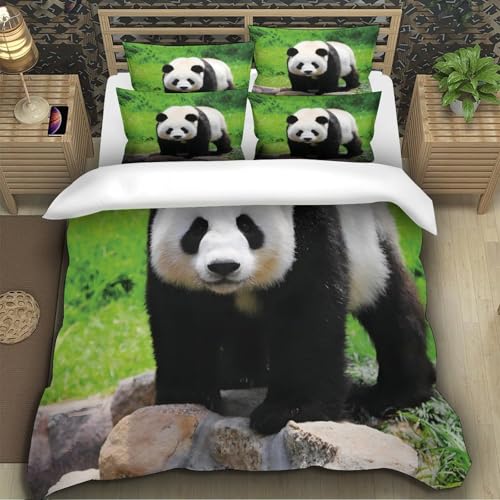 Housse de couette panda microfibre résistante avec fermeture éclair