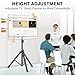 Tripod TV Stand for 23-75 inch Flat Screen/Curved TVs up to 100 lbs, Outdoor TV Stand with ±15° Tilt, Height Adjustable Portable TV Stands with Safety Design, Max VESA 600x400m, Black