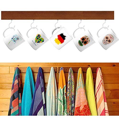 12 Pcs 2.9 Inches White Ceiling Hooks,Vinyl Coated Screw-In Wall Hooks, Plant Hooks, Kitchen Hooks, Cup Hooks Great For Indoor & Outdoor Use (12 Pack +12 Extra Pipes) #TOP4
