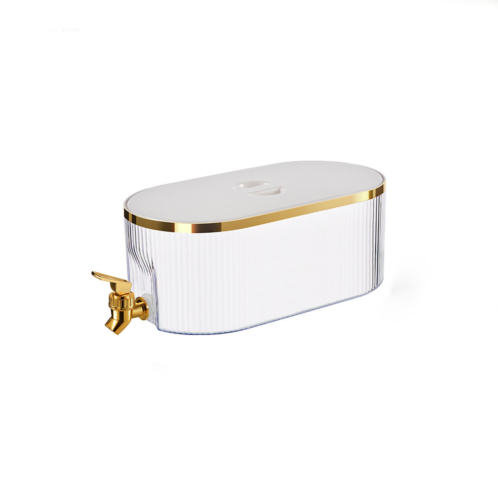 Ejoyous Jarra de Agua Fría Jarra de Agua de PP y PS de 5,3 L con Grifo de Prensa Tapa Sellada de té de Boca Ancha para Cocina Hogar Nevera Bebidas Frías y Almacenamiento Diario de Bebidas (blanco