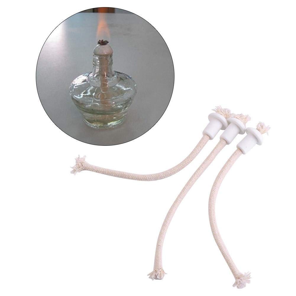 Nikou Lamp Wick - Ceramic Holders Torch Wine Bottle Oil Candle Lamp Fiber Glass Heat-Resistant Kerosene Wick 7Pcs