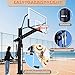 DEFULION 72 Inch Inground Basketball Hoop with Tempered Glass Backboard and 7.2 inch Square Pole Adjust Height from 5.4 Ft to 10 Ft with 3.8 Ft - 4.4 Ft Overhang for All Levels of Play