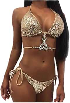 Amazon.co.jp: LXDZXY 水着、ビキニクリスタルラインストーン