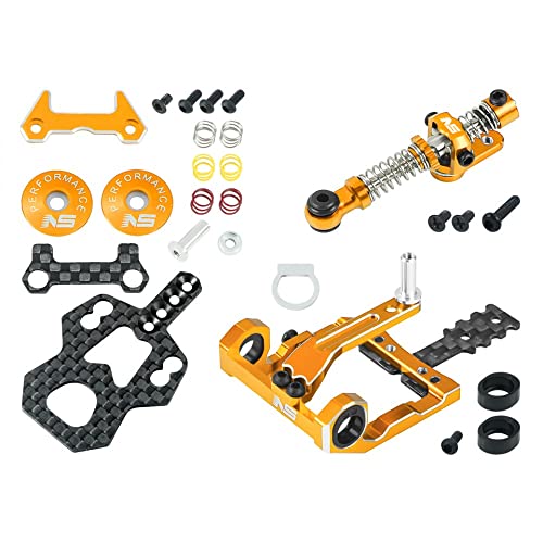 NexxSpeed Square Motor Mount w/Disk Damper Center Shock Package (Gold) - Kyosho Mini-Z MR03