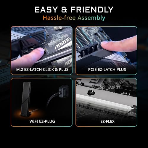 Image of GIGABYTE X870E Eagle X3D WF7 AMD AM5 ATX Motherboard, Supports AMD Ryzen 9000 /8000 /7000 Series, DDR5, 16+2+2 Power Phase, 4X M.2, PCIe 5.0, USB4 Type-C, WIFI7, 5 GbE, PCIe EZ-Latch, 5-Year Warranty