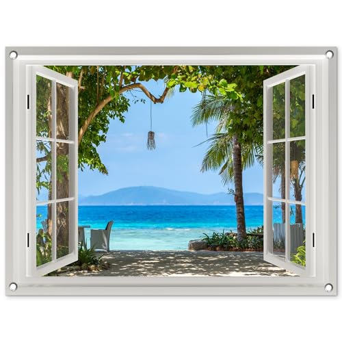 MuchoWow© Poster De Jardin 80x60 cm Deco Exterieur Decoration Balcon Décoration Affiche Murale Extérieur Terrasse Mur Déco Appartement Décorative Vue -...