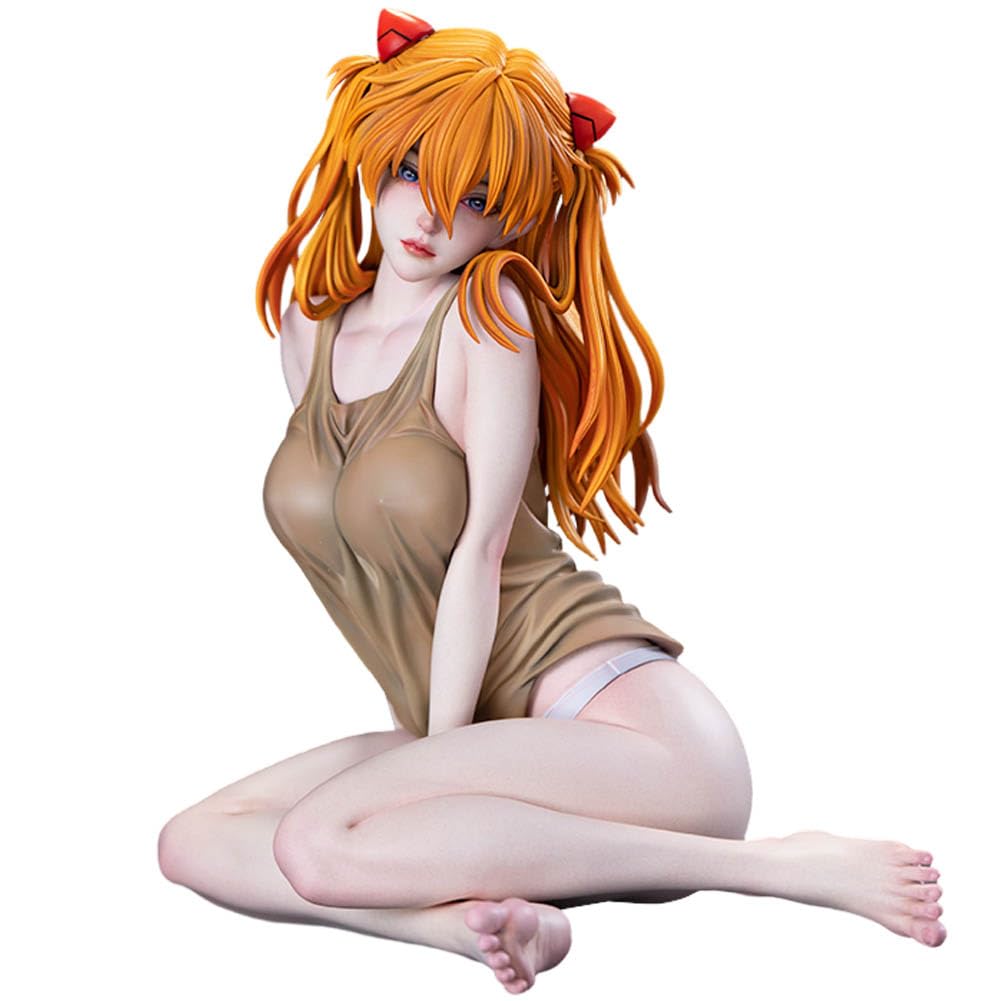 Zhongkaihua Asuka Langley Soryu Figura sentada pijama estilo estatua modelo