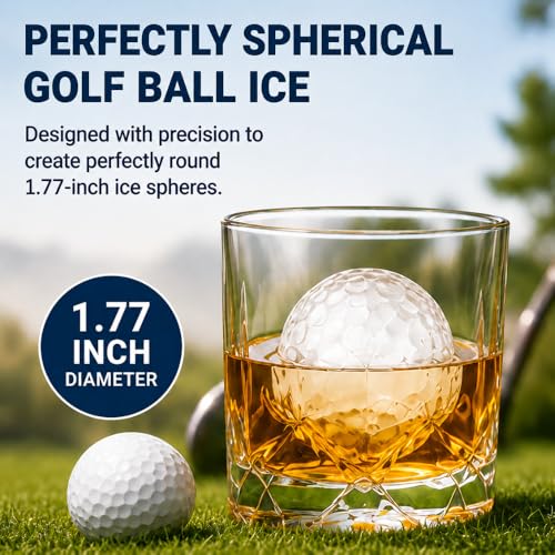 Molde de hielo golf esfera silicona 4 cavidades con tapa miniatura 3