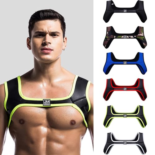 JOCKMAIL Arnês masculino cinto elástico alça de ombro masculino neoprene arnês masculino crop top pe