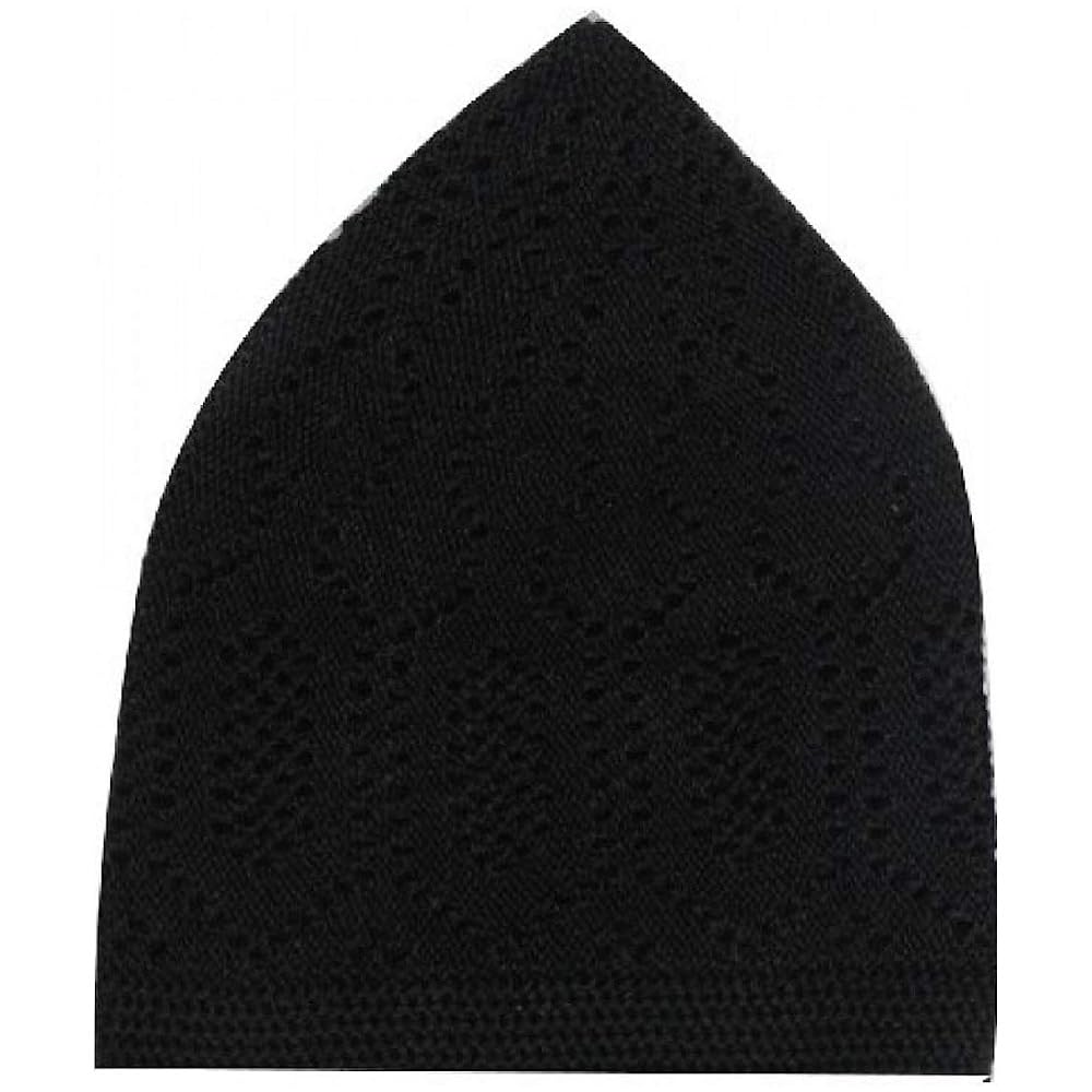 GenericCreative Group Men's Cotton Sufi Muslim Namaz Salah Topi/Prayer Cap/Turkish Quality (Black, Free Size, Pack of 1)