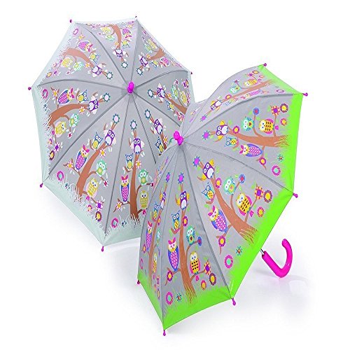 Preisvergleich Produktbild Thinkpink Regenschirm "Eulen" für Kinder - farbwechselnd