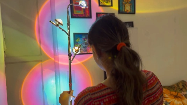 Watch Sunset Lamp LED Halo Projector Floor Lamp- Review on Amazon Live