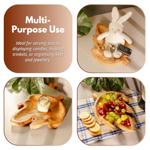 HomeZone Large Wooden Tray Maple Leaf Decorative Platter Autumn Trinket Dish For Home Novelty Storage Dish Food Serving Plate For Kitchen Fruit Bowl Pot Pourri Bowl Autumnal Decor Decorative Tray - Cosy Home Interiors HomeZone Large Wooden Tray Maple Leaf Decorative Platter Autumn Trinket Dish For Home Novelty Storage Dish Food Serving Plate For Kitchen Fruit Bowl Pot Pourri Bowl Autumnal Decor Decorative Tray - Image 6