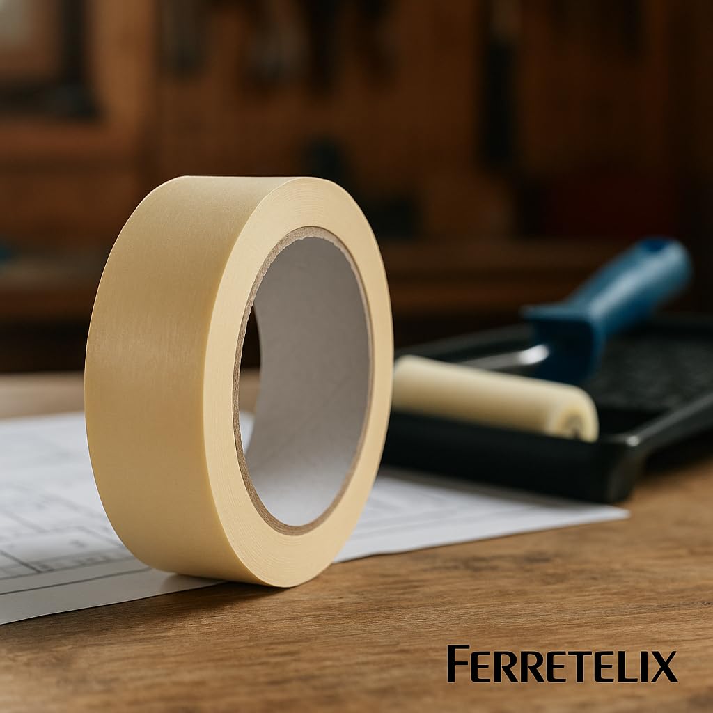 Ferretelix® 36 und Cinta de Pintor 50 mm x 50 mts – Krepp Carrocero – Caja de 36 Unidades