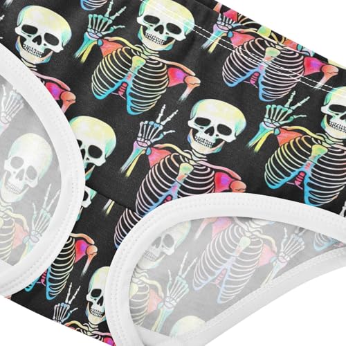 Joisal Neon Skeleton Black Cute Panties Girl Toddler Girls Underwear Cotton Florals Underpants Briefs 2t4