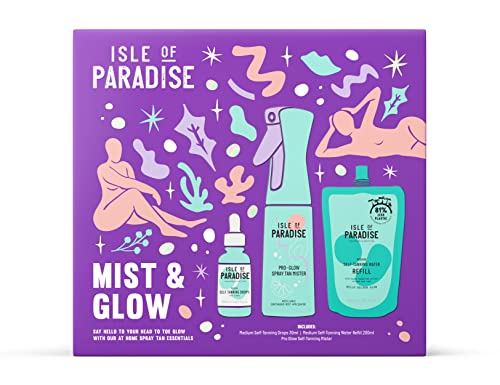 Isle of Paradise Mist and Glow Kit - 30ml Green Drops, 200ml Green Water Refill, Pro Glow Mister - Image 2