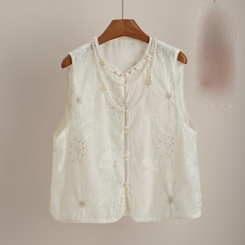 Chaleco de verano para mujer elegante con bordados de estilo oriental 3