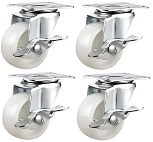 Lot de 4 Roulettes Pivotantes en Nylon avec Frein - Bulldog Castors