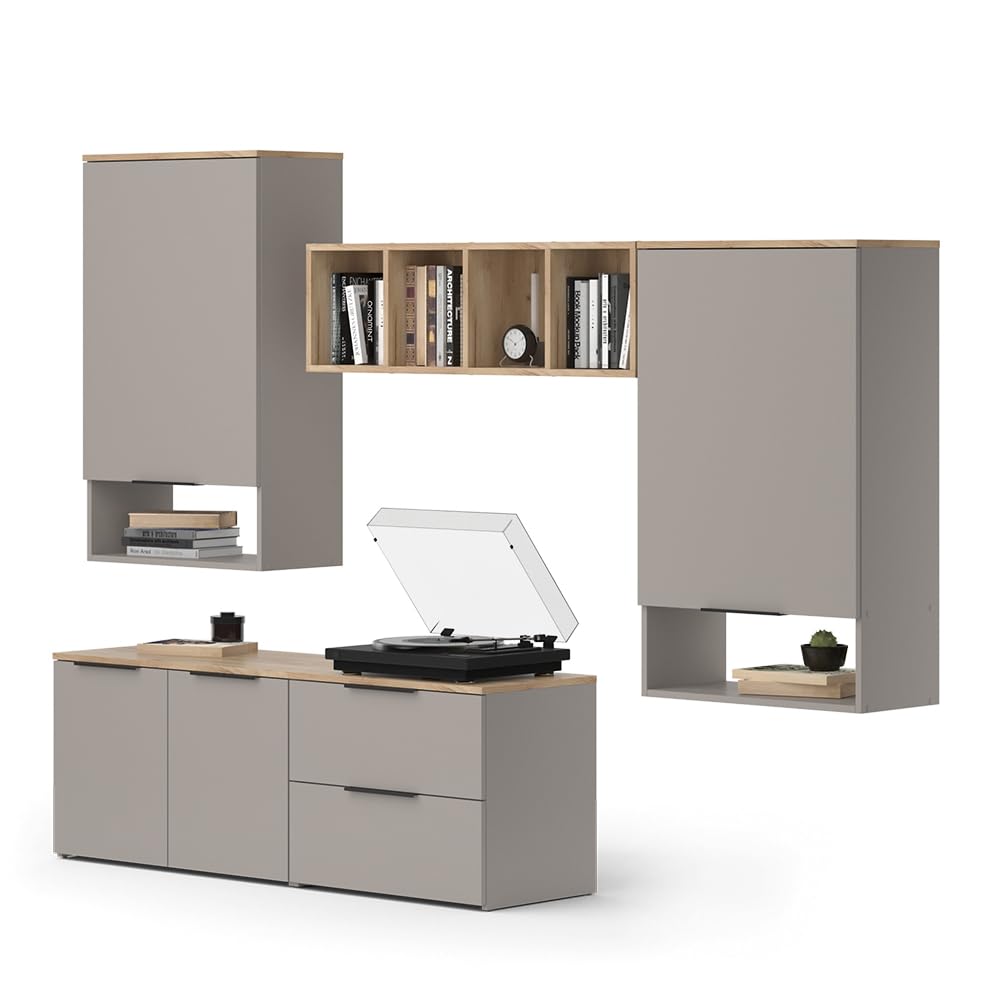 Vicco Ściana w salonie "Wido", Szary, | 5 części, compatible avec d'autres éléments de la série Wido