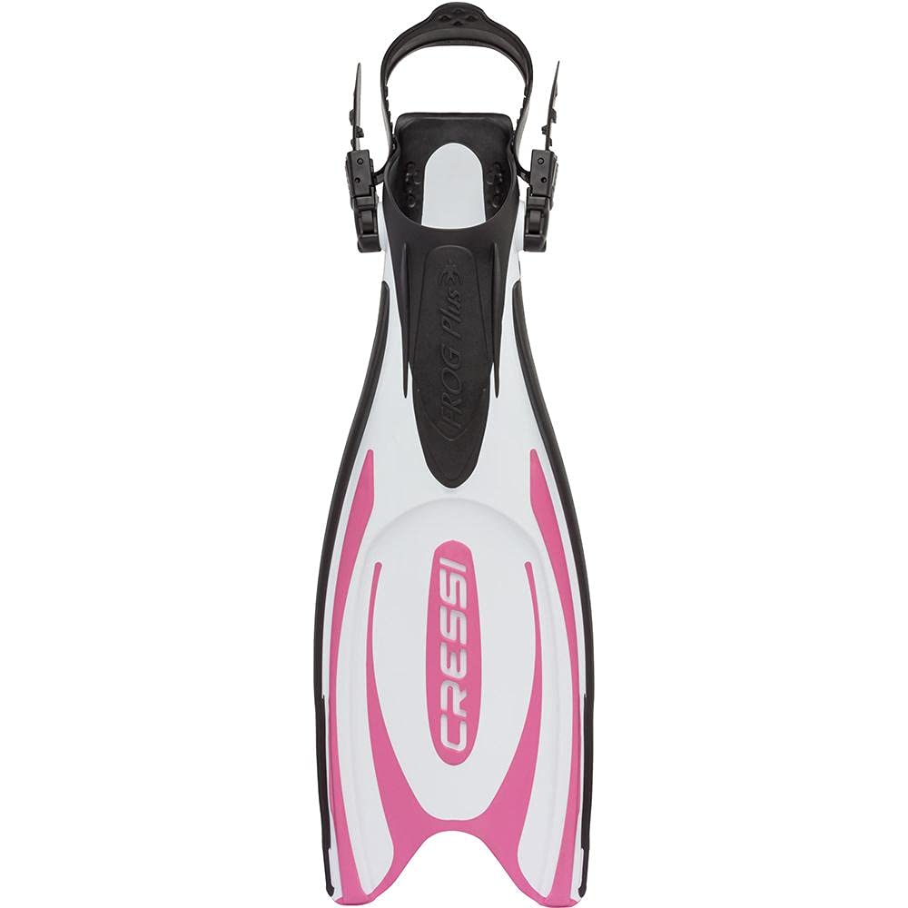 CRESSI Frog Plus Fins White/Pink XS/S (35/38 EU) - Aletas Ajustable para Buceo Snorkel Apnea, Blanco/Rosa, XS/S (35/38 EU), Mujer