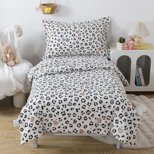 Image of Caressma Cheetah Print Toddler Bedding Set 4 Pieces Kids Comforter Set