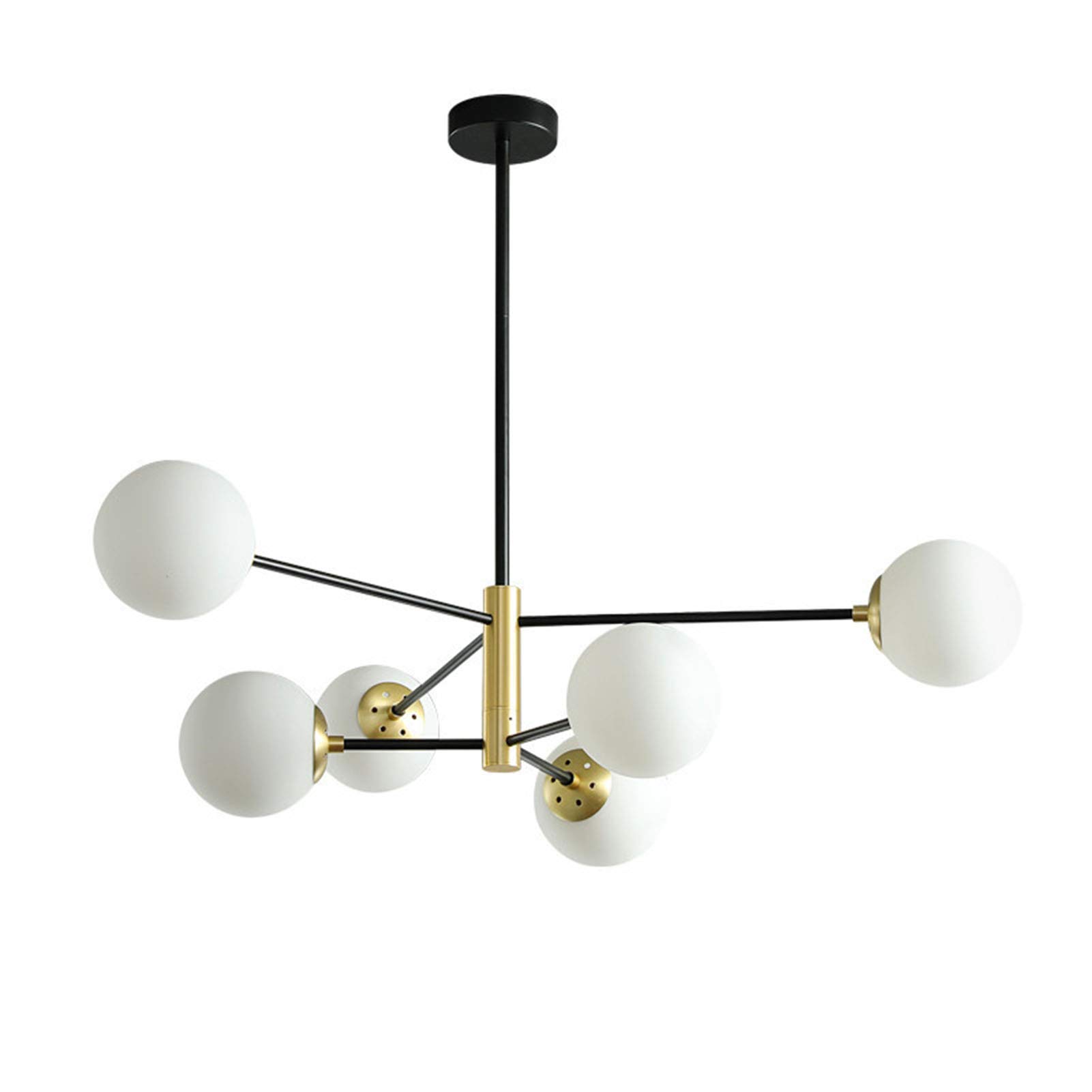 CZYLJLK Modern Sputnik Black,6-Lights Semi Flush Mount Ceiling Light for Living Room Bedroom Dining Kitchen Office Foyer,E27 Base-Black 2 6t