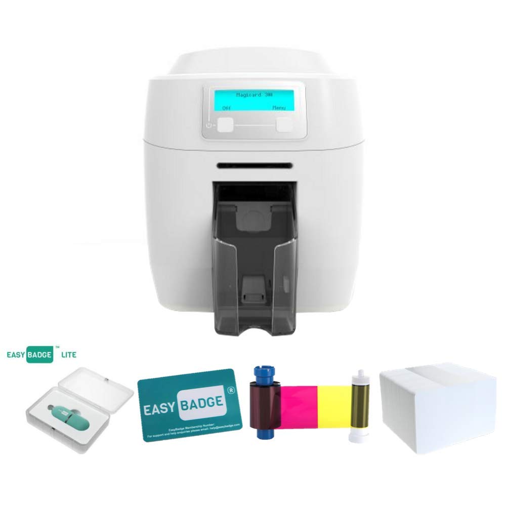 Complete Magicard 300 DualSided ID Card Printer Bundle with EasyBadge