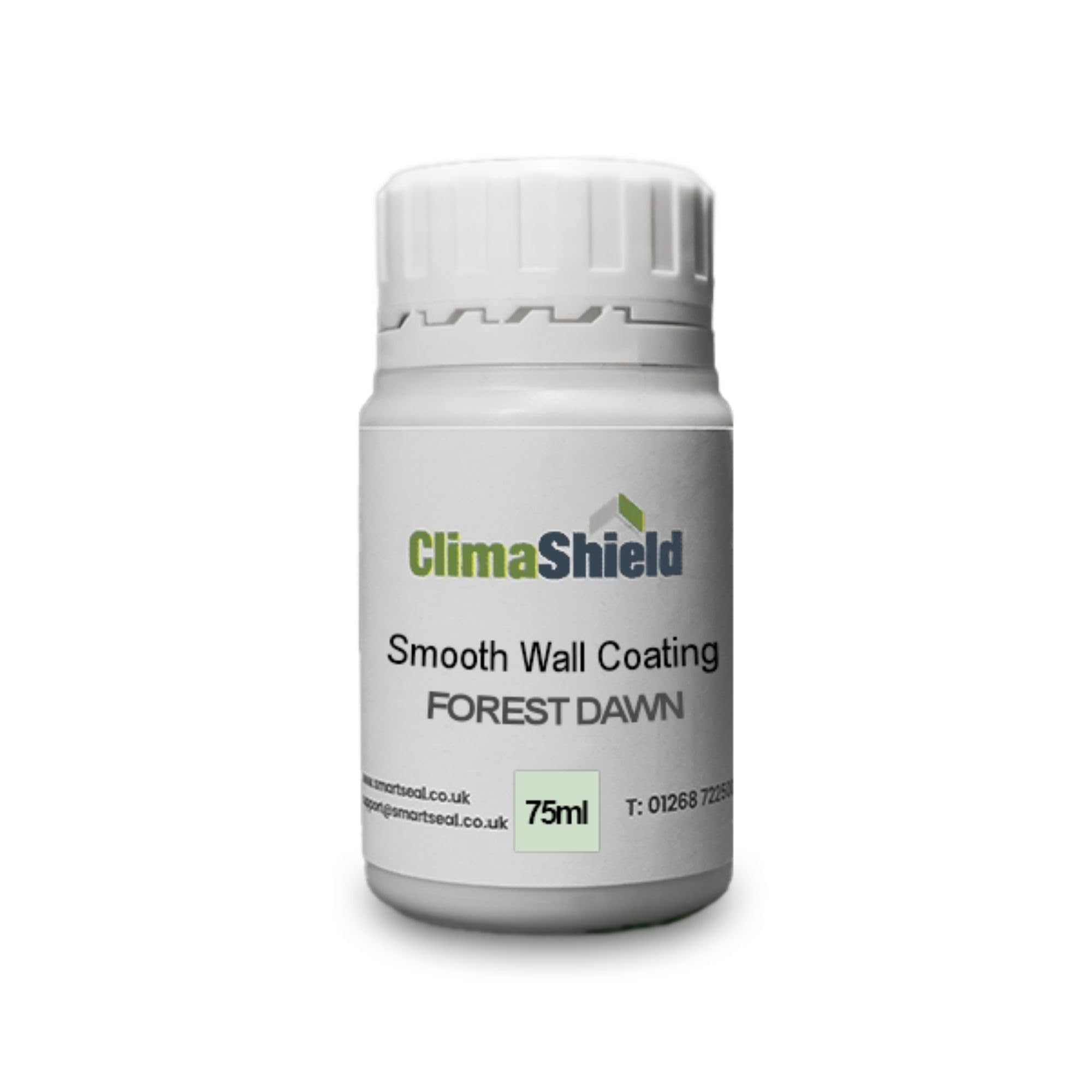 ClimaShield Wall Coating Smooth - Forest Dawn, 75ml Sample - Sage Green Masonry Paint & Durable Acrylic Paint for Walls to Waterproof & Protect Brick, Render, Cement & Concrete. Lasts up to 15 years