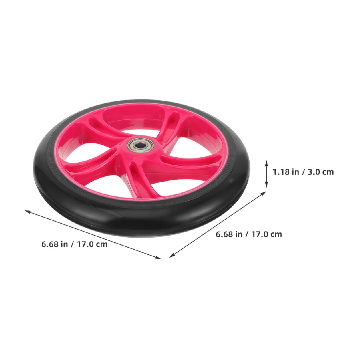 Kichvoe Ruote per Monopattino Elettrico in Pu ad Alta Durezza e Resistenza allo Strappo, 1 Paio di Ruote Elastiche Rosse per Scooter Stunt e Sport