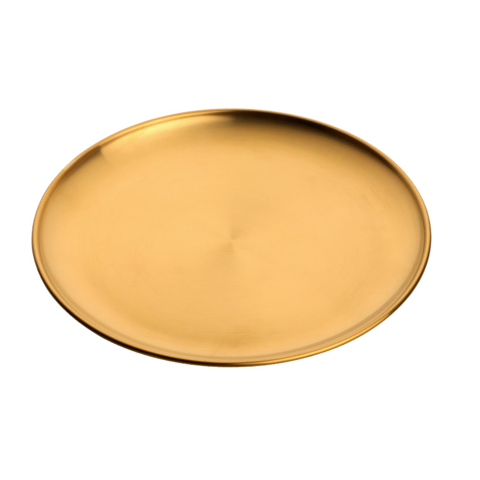 Buyer Star Gold 30cm Stainless Steel Round Dinner Plate, Set of 1, Elegant, Microwave & Dishwasher Safe, Ideal for Everyday Use, Perfect for Birthday, Wedding, Christmas — image 1