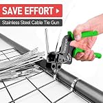 StainlessSteel Cable Tie Gun Set with 200PCS Ties - Special Tool For Fastening And Cutting Metal Cable Ties- Ideal for Chain Link Fence, Dog Fence,Outdoor Fencing, Exhaust Pipe.